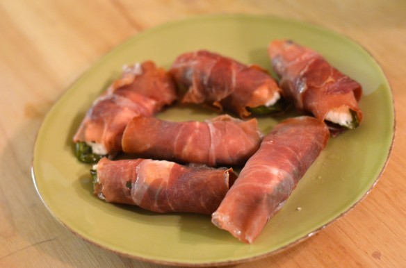 Prosciutto {Wrapped} Goat Cheese {Stuffed} Jalapeño Poppers