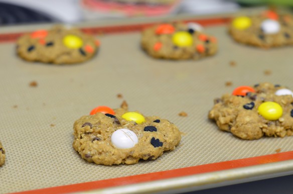 Oatmeal Candy Corn M&M Cookies